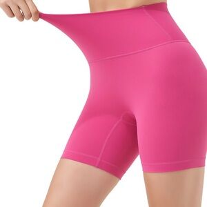 All in Motion Pink Athletic Biker Shorts High-Waisted Stretch